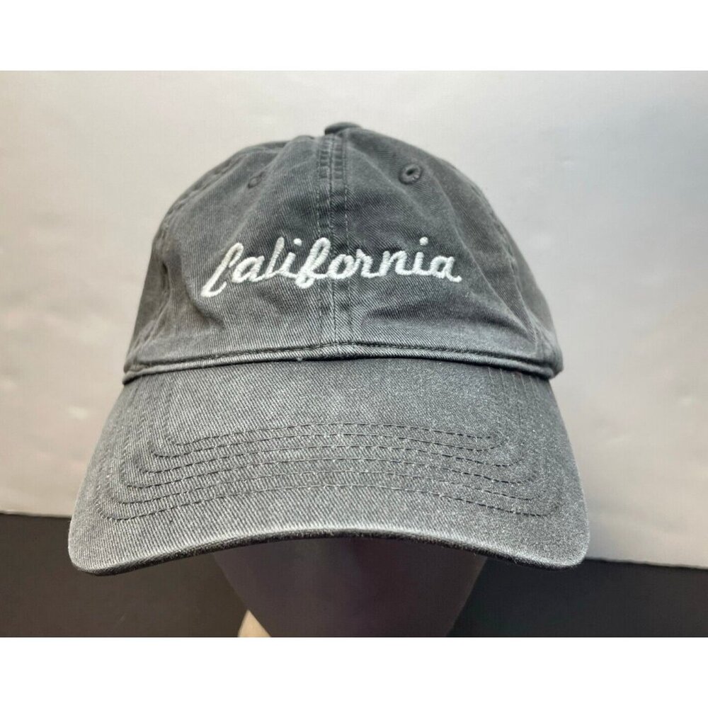 California PCH Newport Beach hat cap 6 1/2" strap back light black